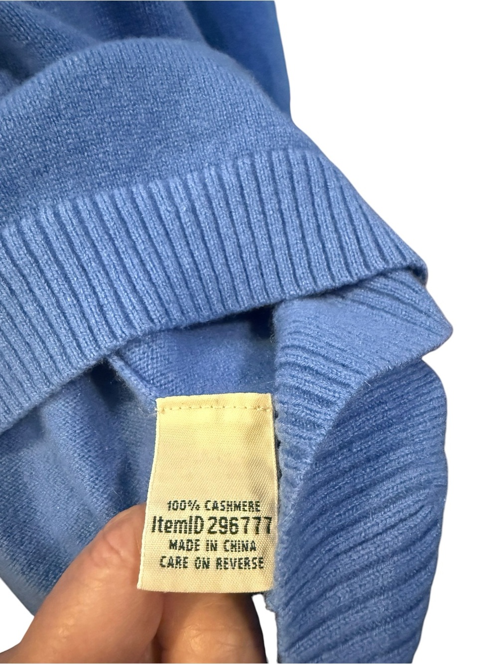 L.L.Bean 100% Cashmere Blue Crewneck Sweater 3X - Picture 8 of 8